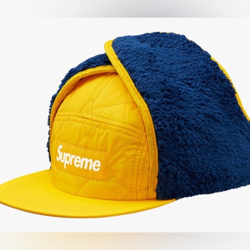SUPREME QUILTED EARFLAP CAMP CAP YELLOW